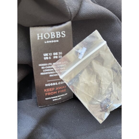 Hobbs Chloe Black Floral Print Long Sleeve Midi Dress Fully Lined Size 6 Excelle - Picture 7 of 8